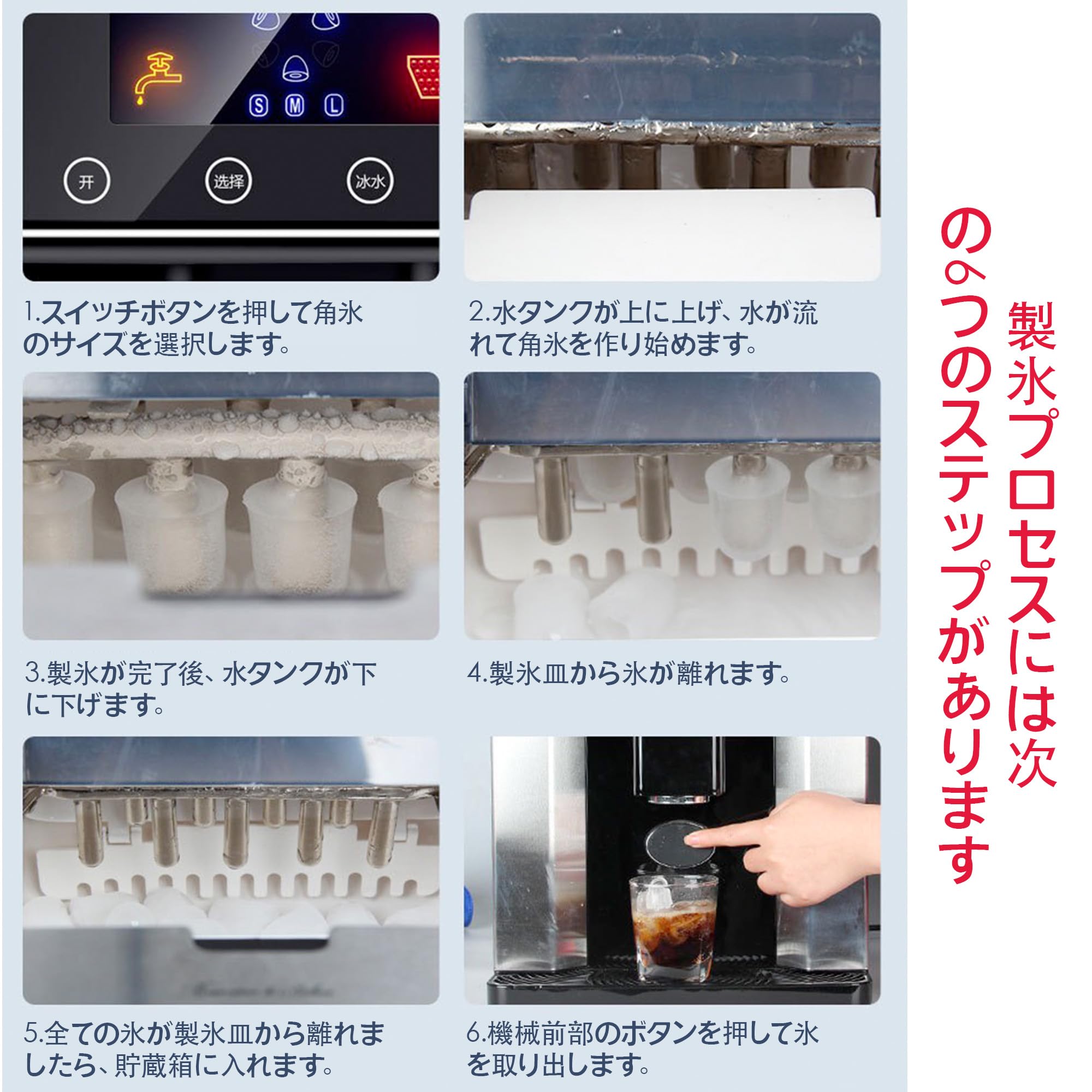 Amazon.co.jp: 製氷機 氷つくり機 1.8L大容量 製氷時間8-12分間